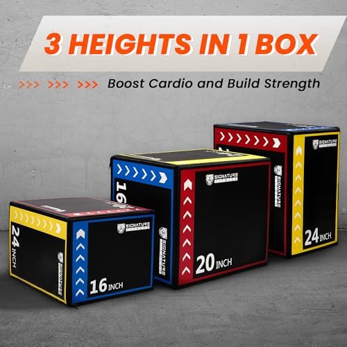 Fitvids Foam Plyo Box for Home Gym Training | 3-in-1 Box Jump Platform | Fitness Workout Exercise | Multiple Colors