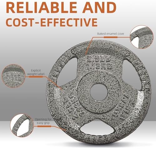 Fitvids 1-Inch Cast Iron Weight Plate for Strength Training & Weightlifting - Multiple Sizes