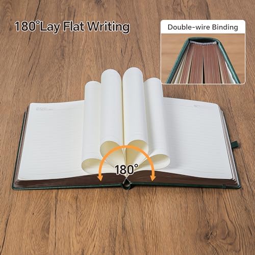 Classic Lined Writing Daily Journal for Men & Women - 360 Pages Hardcover Notebook with Vintage Sun & Moon Design, Blue