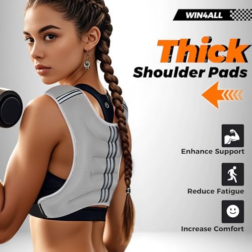 Women's Adjustable 6lb-20lb Weighted Vest for Walking, Strength Training, and Running Black