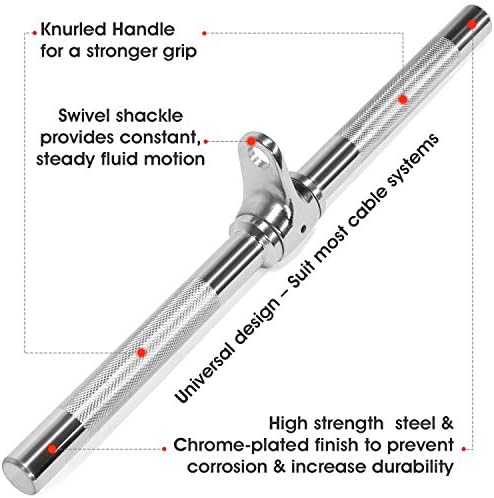 Yes4All Cable Machine Attachment Row Handles Tricep Rope Straight Bar V Bar LAT Pulldown Accessories 880 LB for Home Gy