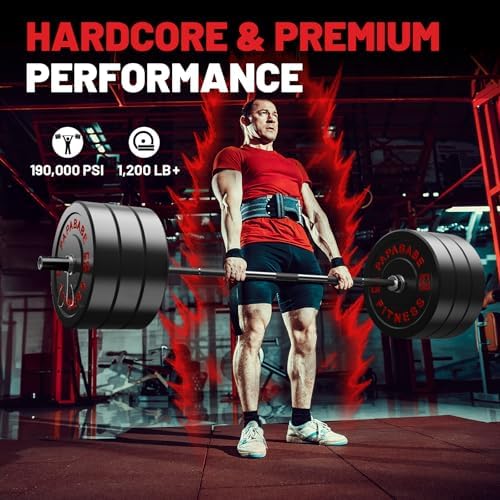 Papababe Olympic Barbell 45lb Weight Bar for Strength Training and Gym Use with 1000lb Weight Capacity Chrome/Zinc Plati