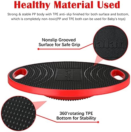 NalandaN Balance Board for Core Training Black NalandaN Wobble Board for Balance Exercises Black NalandaN Non-Skid T
