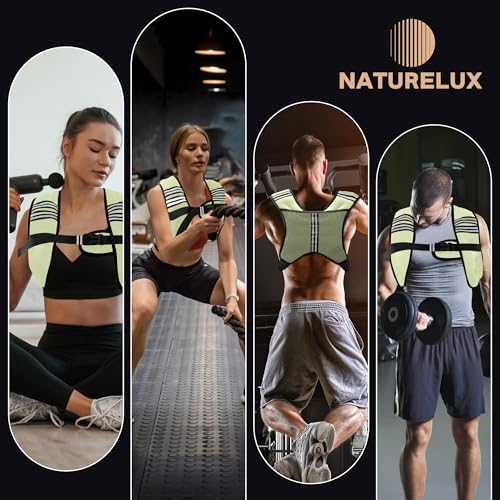 Weighted Vest for Men and Women - 10/15/20lbs - Reflective Stripe - Workout Equipment for Strength Training, Running, Wa