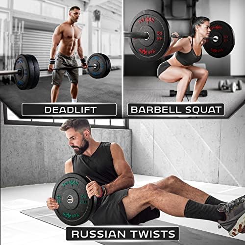 Yes4All 2" Bumper Plate for Weightlifting and StrengthTraining - Less Impact, Absorb Bounce & Shock, Multiple Options