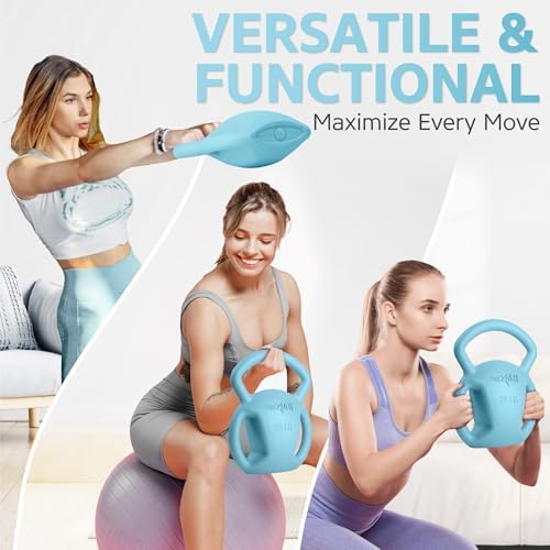 Yes4All Kettlebell, Strength Training Kettlebells for Women, Wide Multi-grip Textured Handle for Home Gym Exercises & Fu