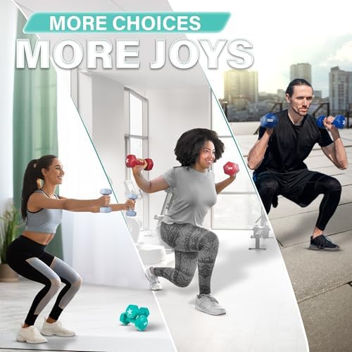 Yes4All Vinyl Hexagon Dumbbells - 2-in-1 Adjustable Set (2-15 lbs) for Home Gym Strength Training