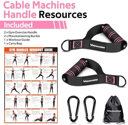Renranring Replacement Handles for Gym Cable Machines - Strong & Durable Exercise Accessories for Home and Commercial U