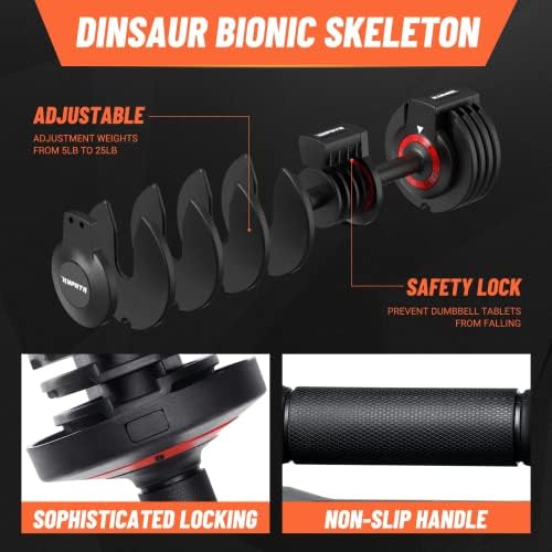 Adjustable 25/55 lbs Dumbbell Set for Home Workout, Suitable for Men and Women, Pair Dumbbells with Adjustable Weights