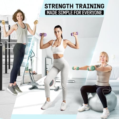 Yes4All Neoprene Coated Dumbbell Hand Weight Sets - Multiple Weight Options - Workout Equipment for Home Gym, Athletes,