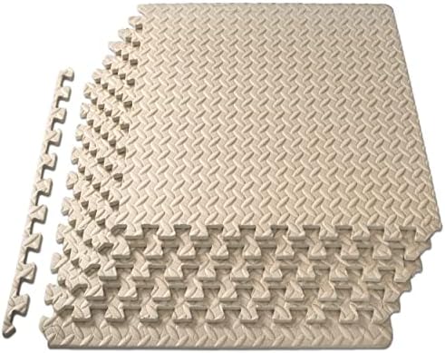 ProsourceFit Puzzle Exercise Mat for Home Gym, Mat for Home Workout Equipment, Floor Padding for Kids, Black, 24 in x 24