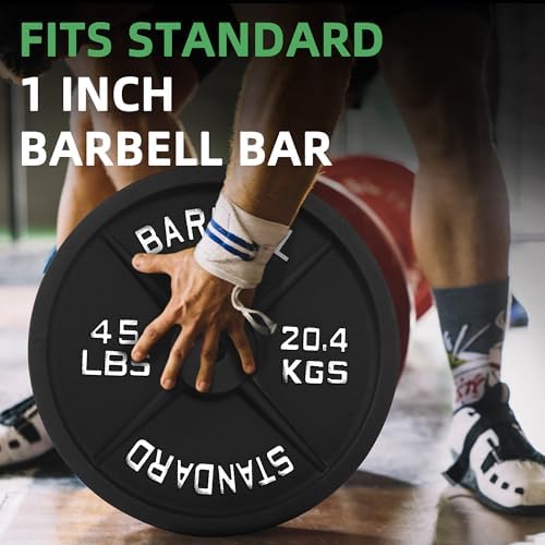 Fitvids Cast Iron Weight Plates for Strength Training and Weightlifting - Home Gym Essential | Fitvids Cast Iron 1-Inch