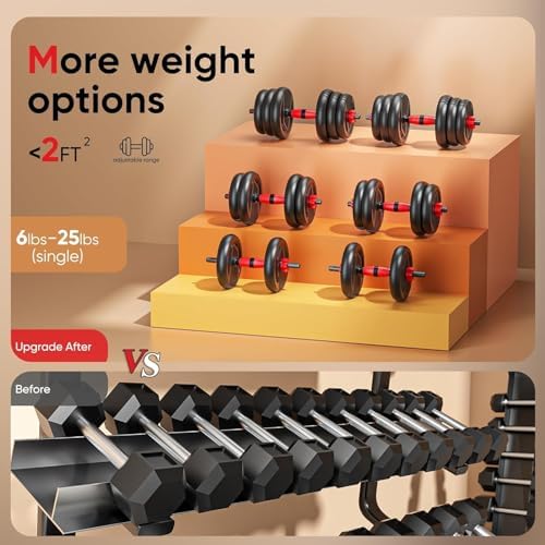 Adjustable Dumbbells 10/20/30/45/70/90lbs Home Gym,Multi-Purpose Workout Dumbbells for Men/Women Fitness Exercises
