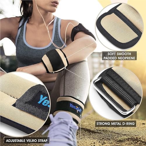 Yes4All Adjustable Wrist & Ankle Weights - Weighted Bands for Fitness Workout, Walking, Jogging and Pilates for Women, M