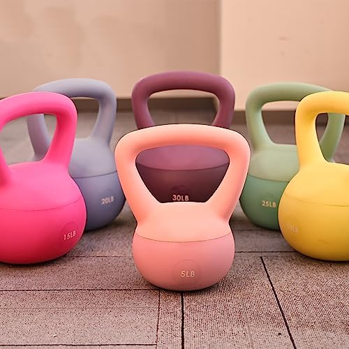Fitvids Soft Kettlebells - Sea and Iron Sand Filled Weights - Color Coded Soft Vinyl Kettlebells - Multiple Sizes Fitv