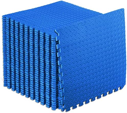 ProsourceFit Puzzle Exercise Mat for Home Gym, Mat for Home Workout Equipment, Floor Padding for Kids, Black, 24 in x 24