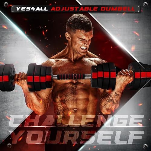 Yes4All Upgraded 44lbs-66lbs Adjustable Weights Dumbbells Set for Home Gym Workout | Yes4All 44lbs-66lbs Adjustable Wei