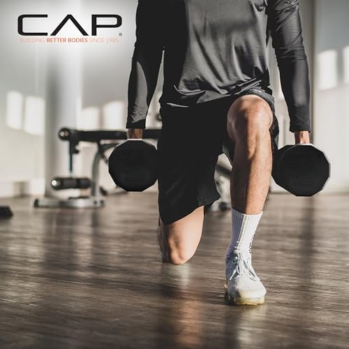 CAP Barbell Rubber Coated Dumbbells for Home Gym Fitness Lovers | Multiple Weight Options | CAP Barbell Heavy Duty Rubb