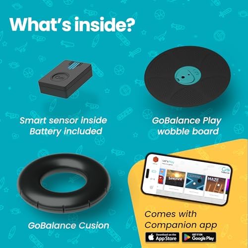 GoBalance Board - Smart Bluetooth Sensor Balance Board for Teens and Adults - 12 Free Games, Home Gym Workout, Fun Balan