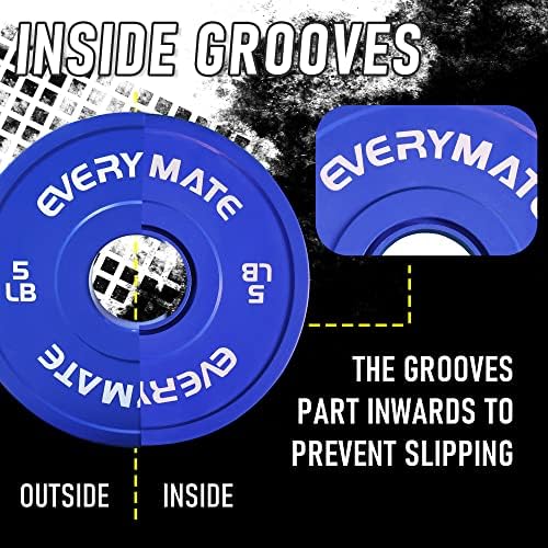 EVERYMATE Fractional Weight Plates for Cross Training - Olympic Bumper Plates - Steel Insert - 1.25LB, |5LB, 5LB