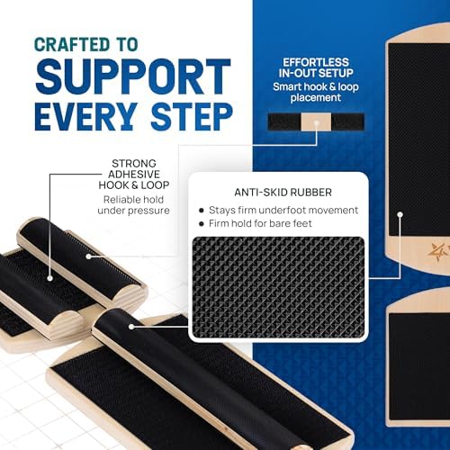 Yes4All Professional Anti-Slip Rocker Board for Leg Workout and Standing Desk Use | Yes4All 350LBS Wood Balance Board,