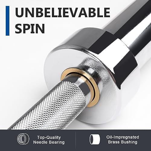 LIONSCOOL Olympic Barbell 7FT for Weightlifting and Powerlifting - 1500lbs Capacity - Strength Training for Squats, Dead