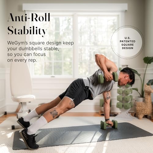 SafeGrip Square Dumbbells Anti Slip Handles for Home Workouts | WeGym SafeGrip Square Dumbbells Stable Design Prevents