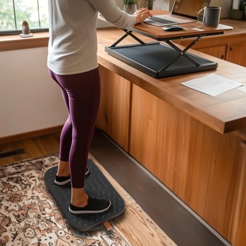 2-in-1 Dual-Sided Wobble Board & Anti-Fatigue Standing Mat for Standing Desk at Home and Gym | Balance Board and Anti-F