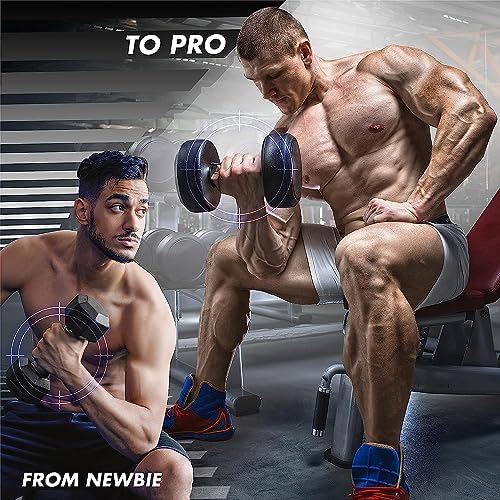 Yes4All Thick Dumbbell Handles Grips, Firm Rubber Barbell Grips for Increasing Forearm Strength and Muscle Building in W