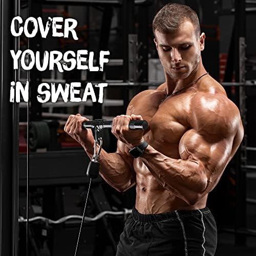 Yes4All Cable Machine Attachment Row Handles Tricep Rope Straight Bar V Bar LAT Pulldown Accessories 880 LB for Home Gy