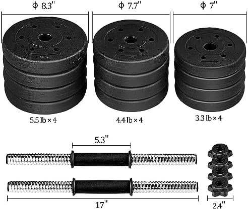 Yaheetech Adjustable Dumbbells Weight Set for Women & Men Home Gym Fitness Equipment