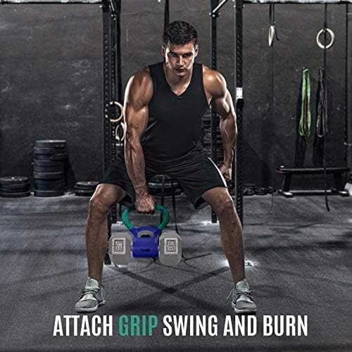 Yes4All Kettlebells Grip, Dumbbell Grip Handle, Kettlebell for Home Gym, Convert Dumbbells into Kettlebells for Home Wor