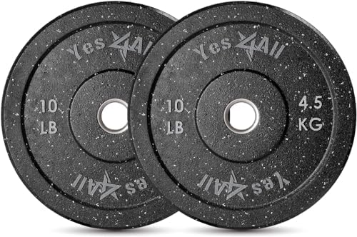 Yes4All 2" Bumper Plate for Weightlifting and StrengthTraining - Less Impact, Absorb Bounce & Shock, Multiple Options