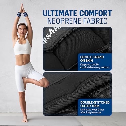 Yes4All Adjustable Wrist & Ankle Weights - Fitness & Strength Training for Women & Men, Versatile Colors - |5 LB Pair, P