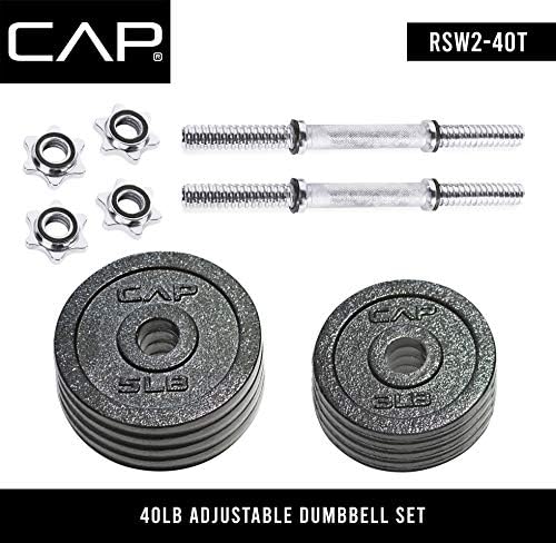 CAP Barbell Adjustable Dumbbell Weight Set for Home Gym Fitness Lovers | Ideal for Home Workouts and Muscle Building |