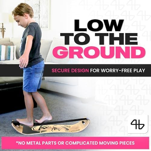 Balance Board for Kids - Wooden Wobble Board - Coordination Training - Perfect for Skateboard, Snowboard, Football, Socc