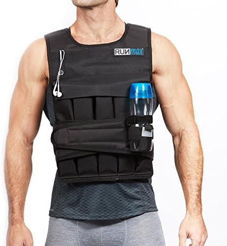 RUNmax Pro Weighted Vest for Men and Women - Portable & Adjustable - Workout, Fitness & Recovery - Up to 60lbs with Shou