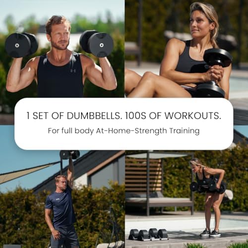 NUOBELL Adjustable Dumbbells 5-80 lbs: Versatile & Space-Saving, Perfect for Home Gym Enthusiasts & Workouts