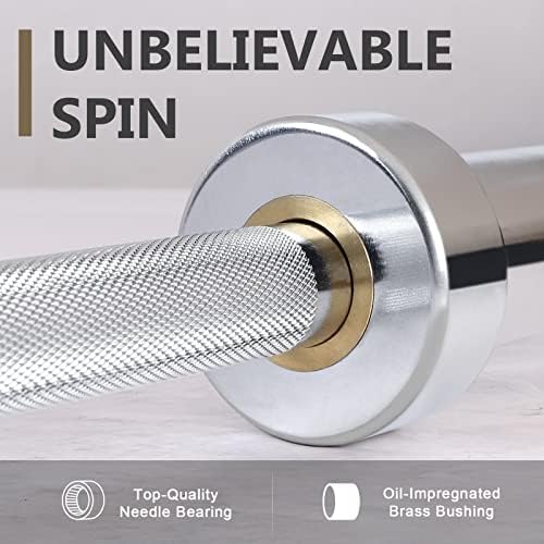 LIONSCOOL Olympic Barbell 7FT for Weightlifting and Powerlifting - 1500lbs Capacity - Strength Training for Squats, Dead