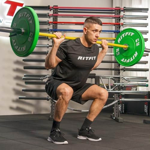 RitFit 7FT Olympic Barbell for Strength and Weightlifting Training - 2 Inch Olympic Bar for Squat, Deadlift, Bench Press