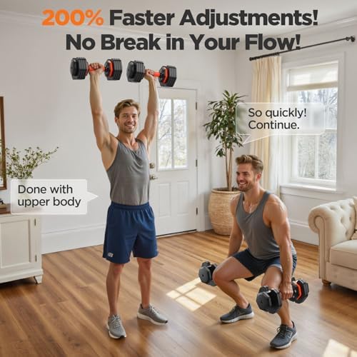 2025 Updated Adjustable Dumbbell Set for Home Gym, 110lbs/50lbs Weights with Storage Box, Suitable for Men and Women