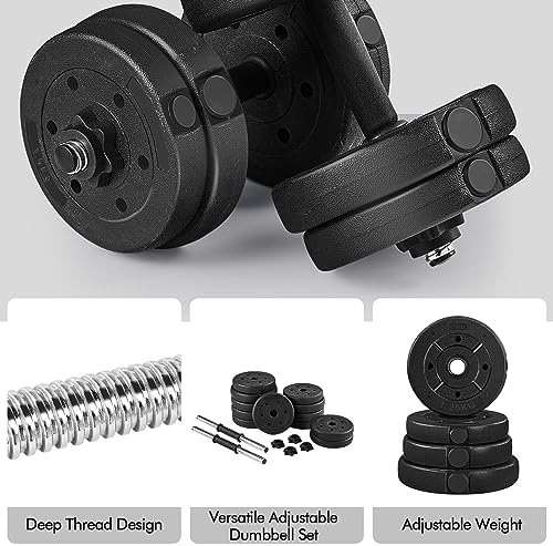 Yaheetech Adjustable Dumbbells Weight Set for Women & Men Home Gym Fitness Equipment