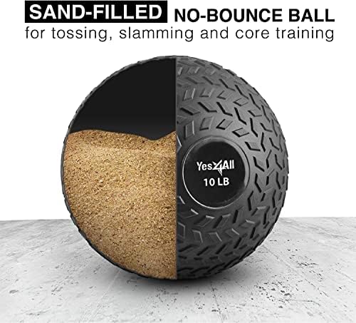 Yes4All Combo Hedgehog Balance Pod and Slam Balls Tread Black 10 lbs Core Strength Stability Coordination