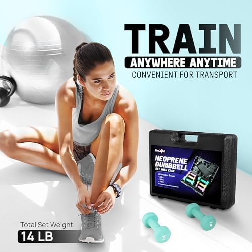 Yes4All Neoprene Coated Dumbbell Hand Weights with Multiple Weight Options for Home Gym Fitness Lovers | Yes4All Anti-R