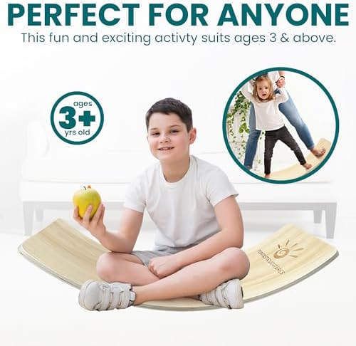 Wobble Stability Balancing Board for Kids - Made of Beech Plywood, Up to 500 Lbs Capacity | Kids Wooden Balancing Board