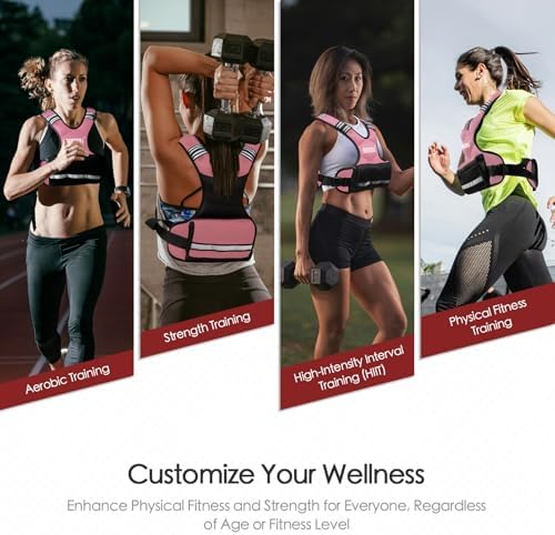 Feyachi Adjustable Weighted Vest for Running Workout and Training - 3-12 lbs / 12-20 lbs / 20-32 lbs - Reflective Design
