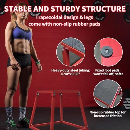 Anti-slip exercise step up box for strength and conditioning training | Durable home gym plyo box for fitness enthusias