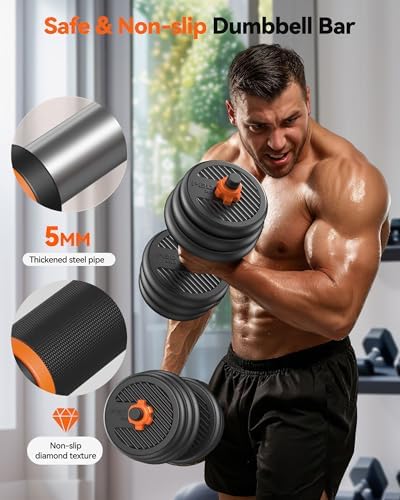 FEIERDUN Adjustable Dumbbells for Home Gym Use by Men and Women during Fitness Exercises