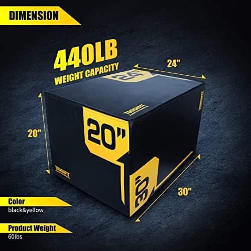 ToughFit Plyo Box - Adjustable Height Foam Plyometric Box for MMA and Crossfit Enthusiasts - Ideal for Home Gym Training