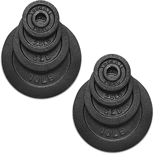 Yes4All 1.15 Inch Cast Iron Weight Plate - Strength Training & Weightlifting for Home Gyms, Dumbbell Sets, Durable & Lon